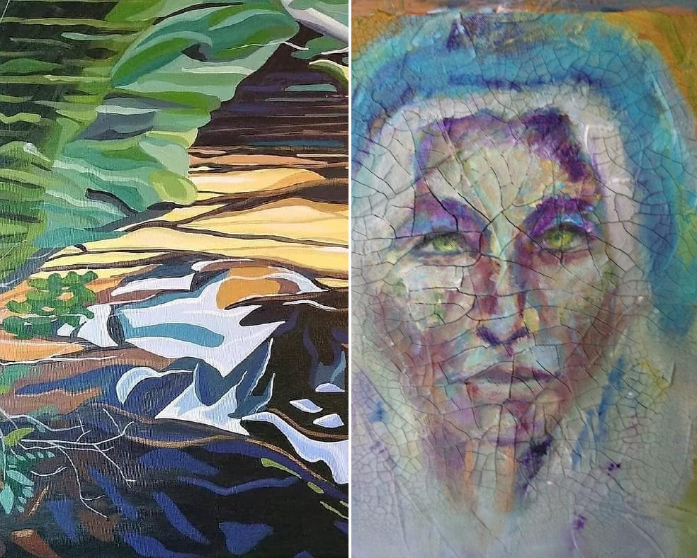 Examples of Hampshire Artists Donna Mcghie and Charlotte Rose's work